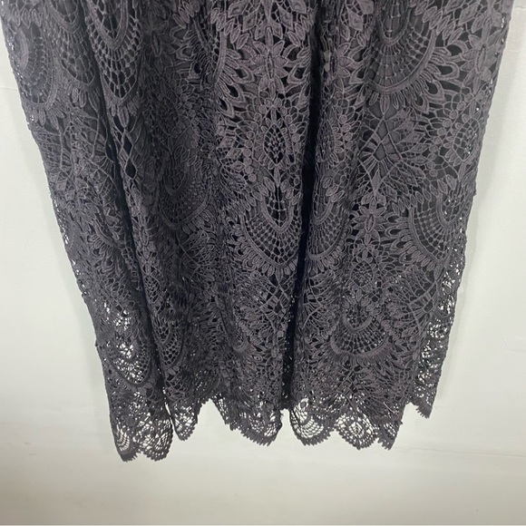 Shoshanna Black Lace Eleanora Strapless Midi Dress Cocktail Sz 4 - Picture 7 of 9